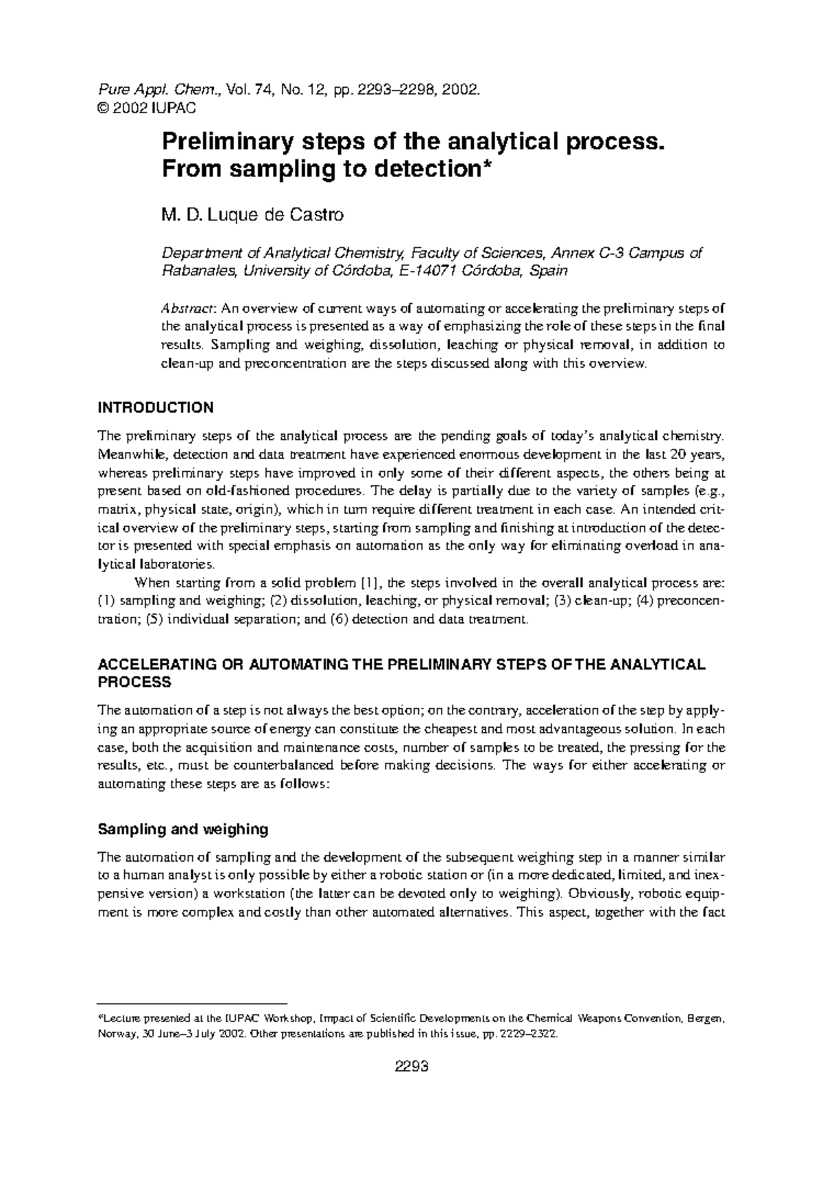 Preliminary steps of the analytical process - Engineering Drawing - RU ...