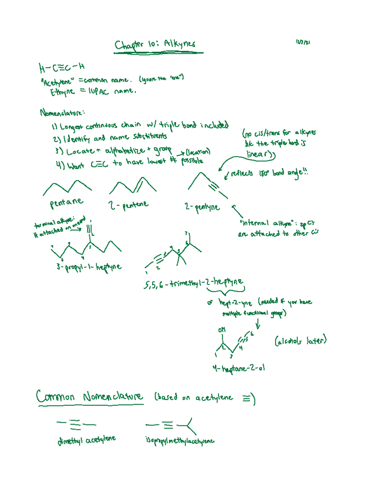 Chapter 10 Alkynes - Dr. O'Brien Organic Chemistry 1 - Chapter 10 ...