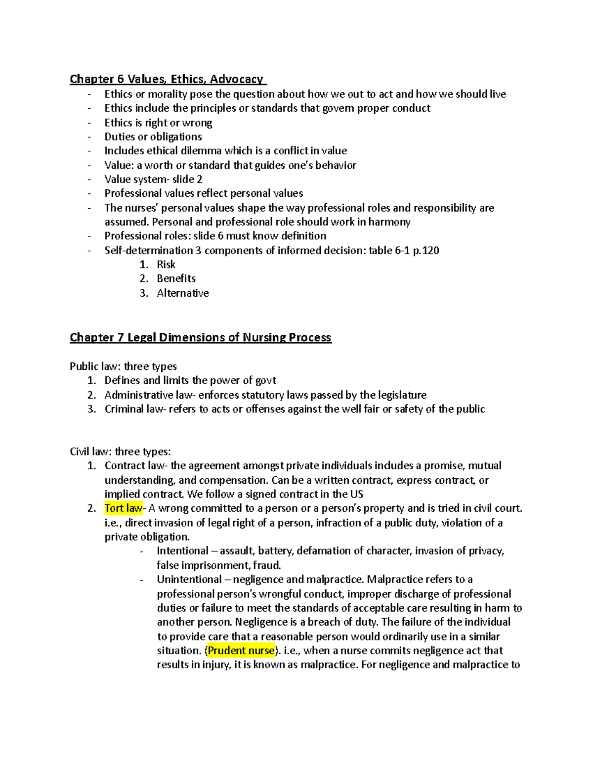 Chapter 6 And 7 - Fundamentals - Chapter 6 Values, Ethics, Advocacy ...