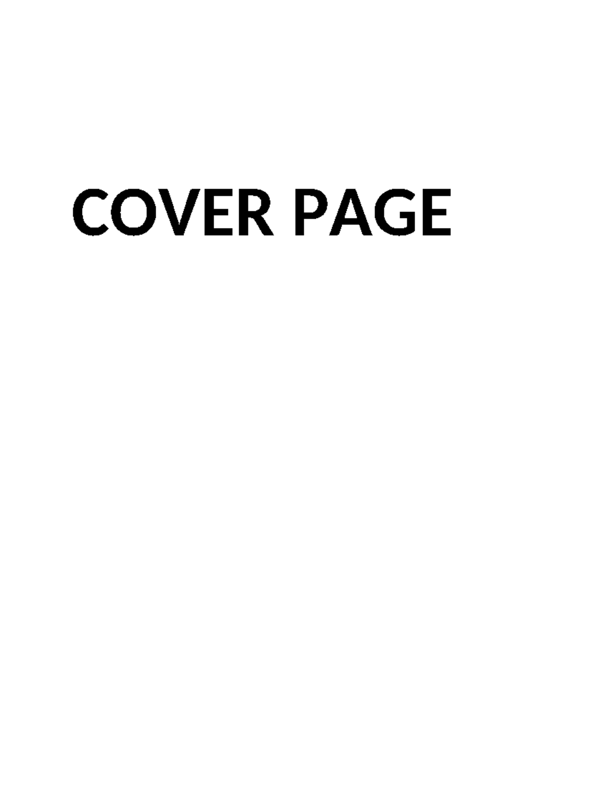 Portfolio tasks final - Business - COVER PAGE TABLE OF CONTENTS ...