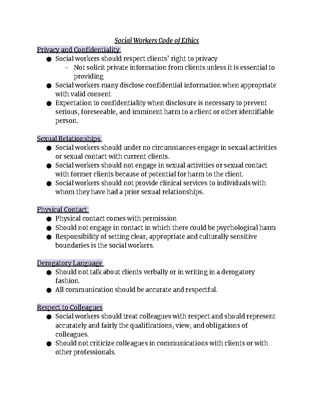 essay on social workers code of ethics