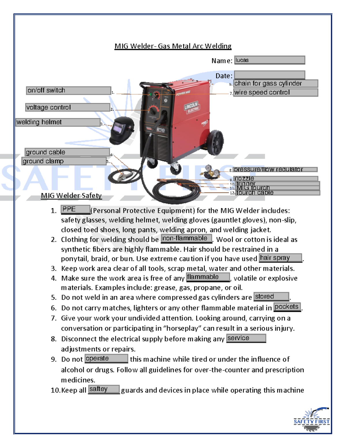 Kami Export - Fillable MIG Welder Power Point Studnet Notes - Studocu