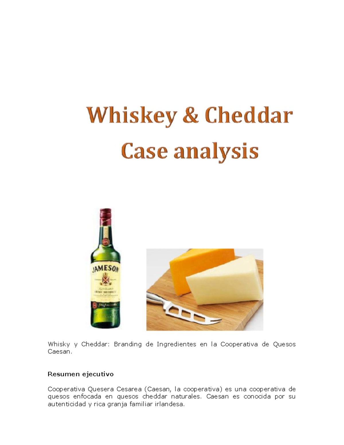 Whisky y Cheddar 2 Caso de marca de quesos Whisky y Cheddar