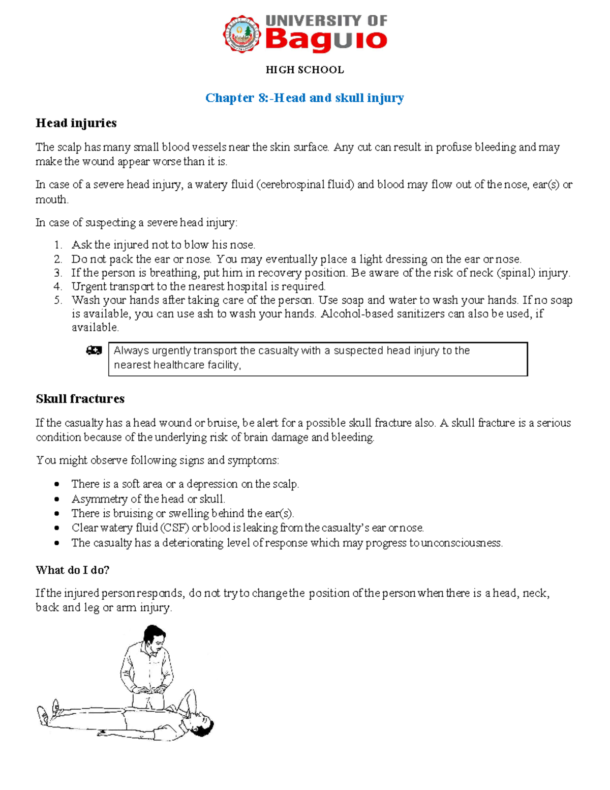 Physical Education Chapter 8 HEAD AND Skull Injury - Chapter 8:-Head ...