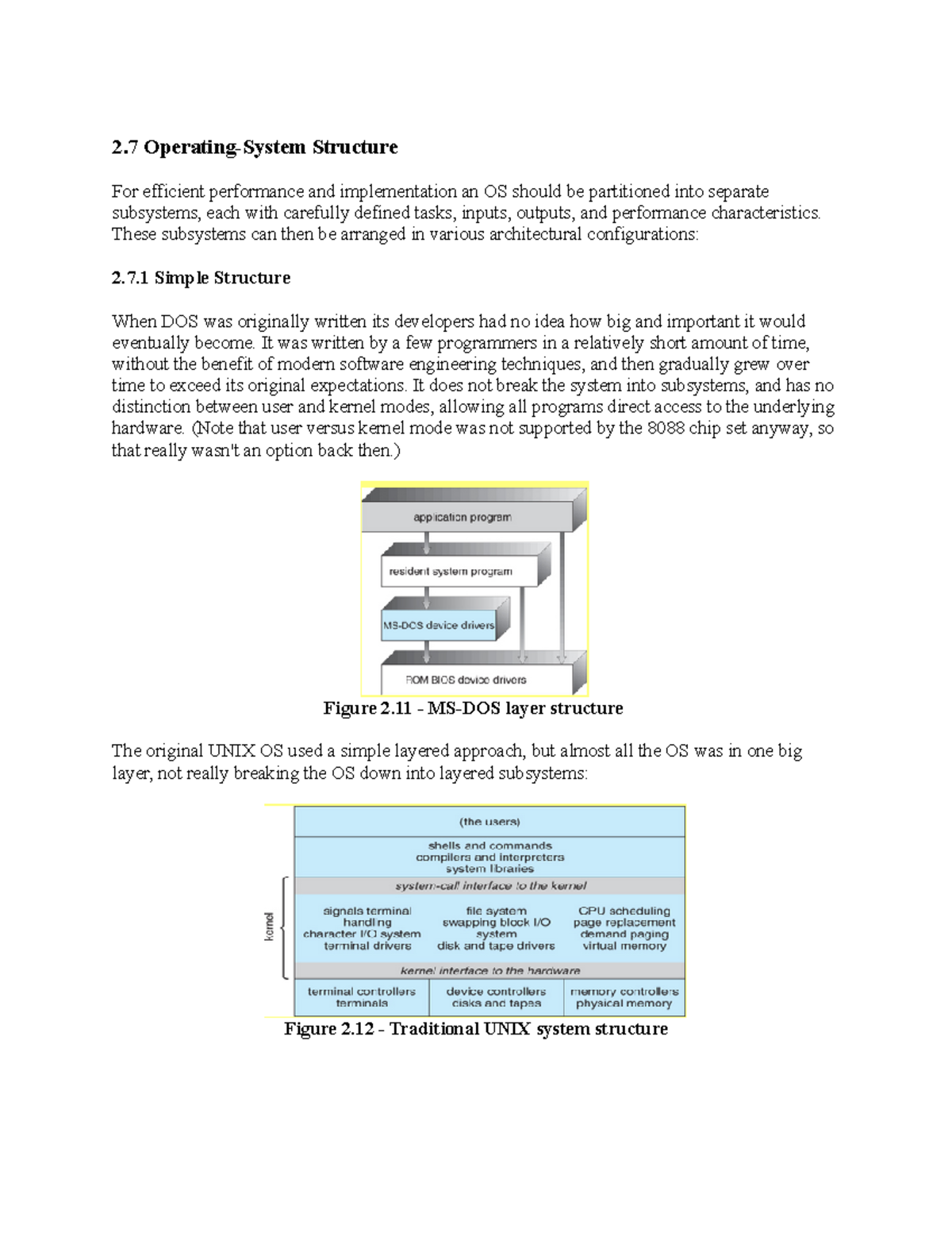 Lec3a OS structure - 2 Operating-System Structure For efficient ...