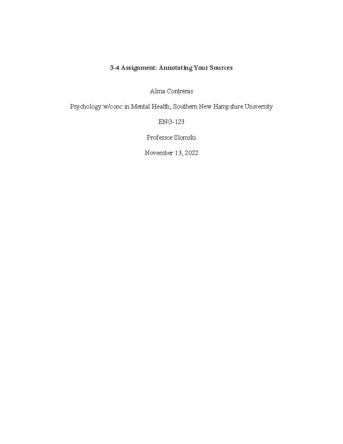 3-4 - Rough Draft - 3-4 Assignment: Annotating Your Sources Alma ...