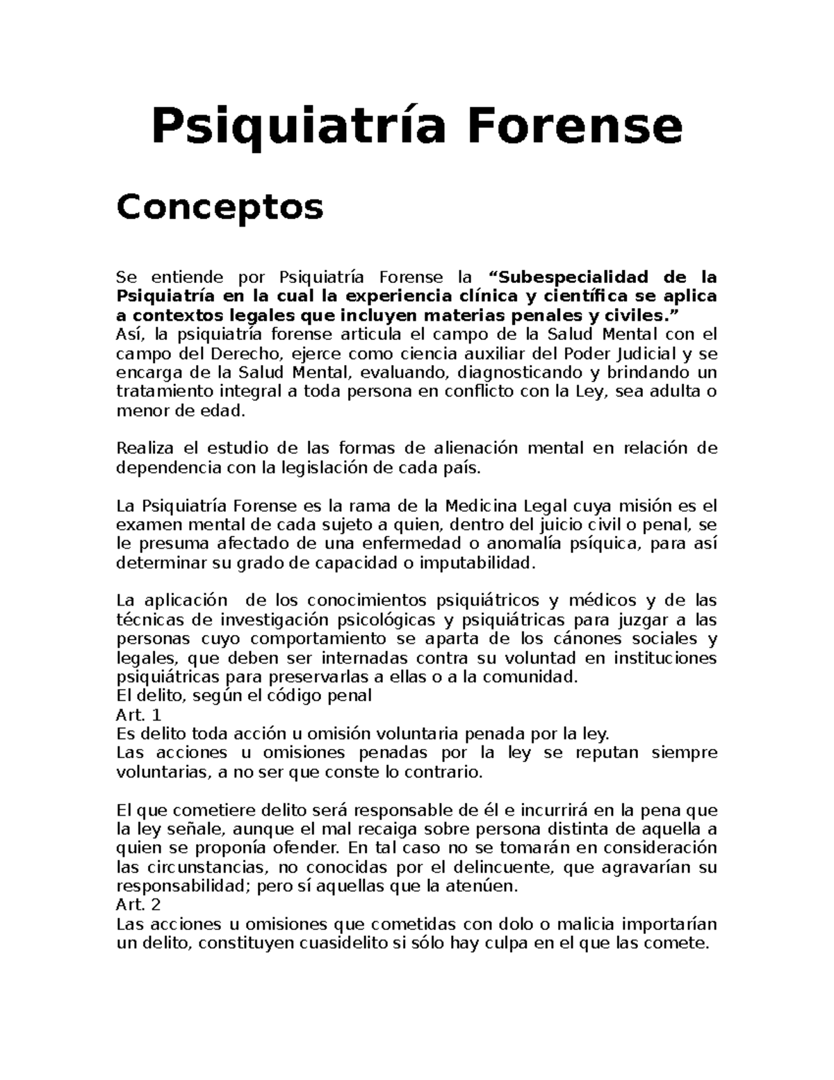 Psiquiatr A Forense As La Psiquiatr A Forense Articula El Campo De La Salud Mental Con El