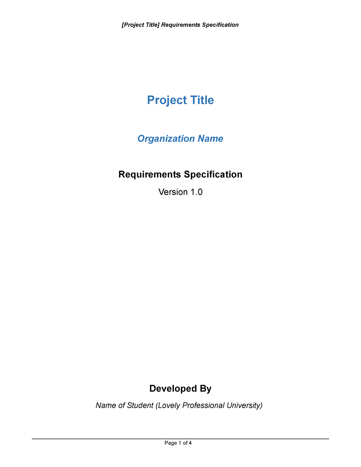 SRS - analysis report - Project Title Organization Name Requirements ...