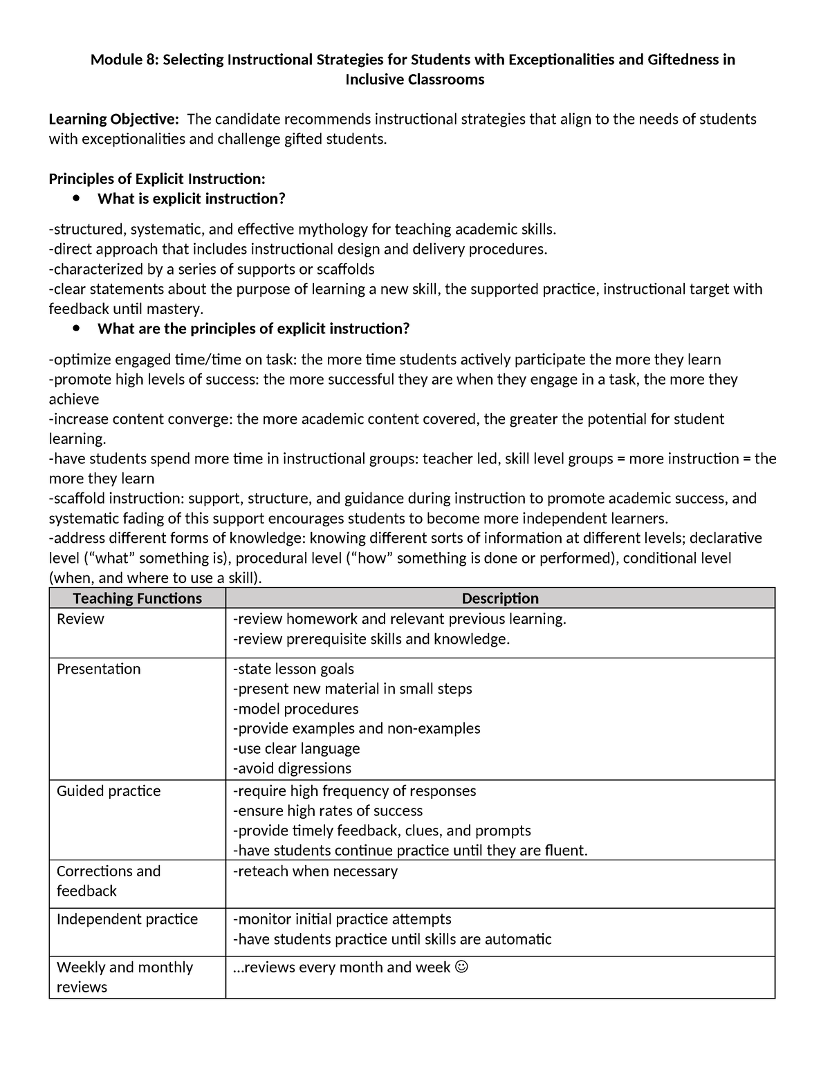 D096 Module 8 Study Guide - Module 8: Selecting Instructional ...