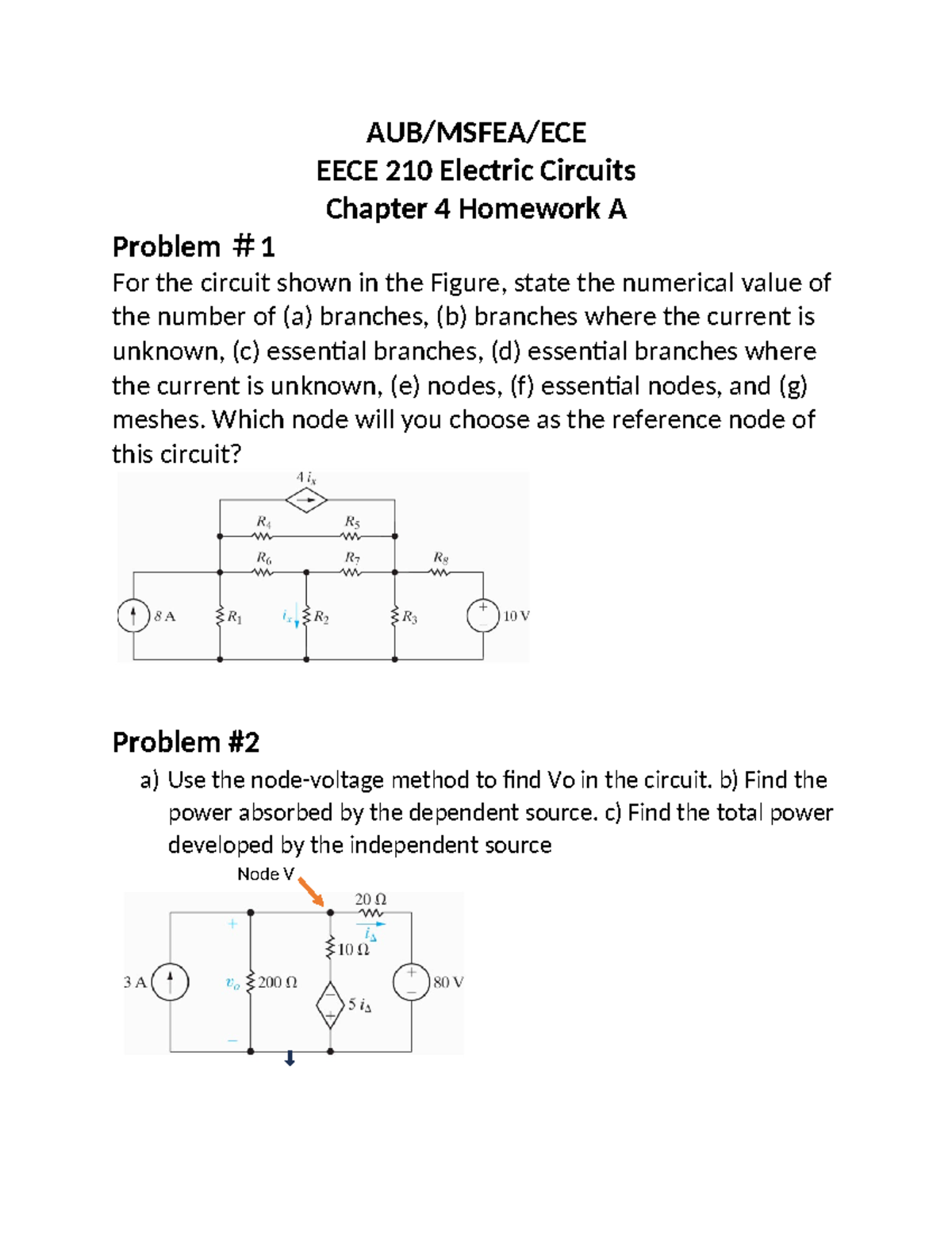 Chapter 4 Homework A Solutions - AUB/MSFEA/ECE EECE 210 Electric ...