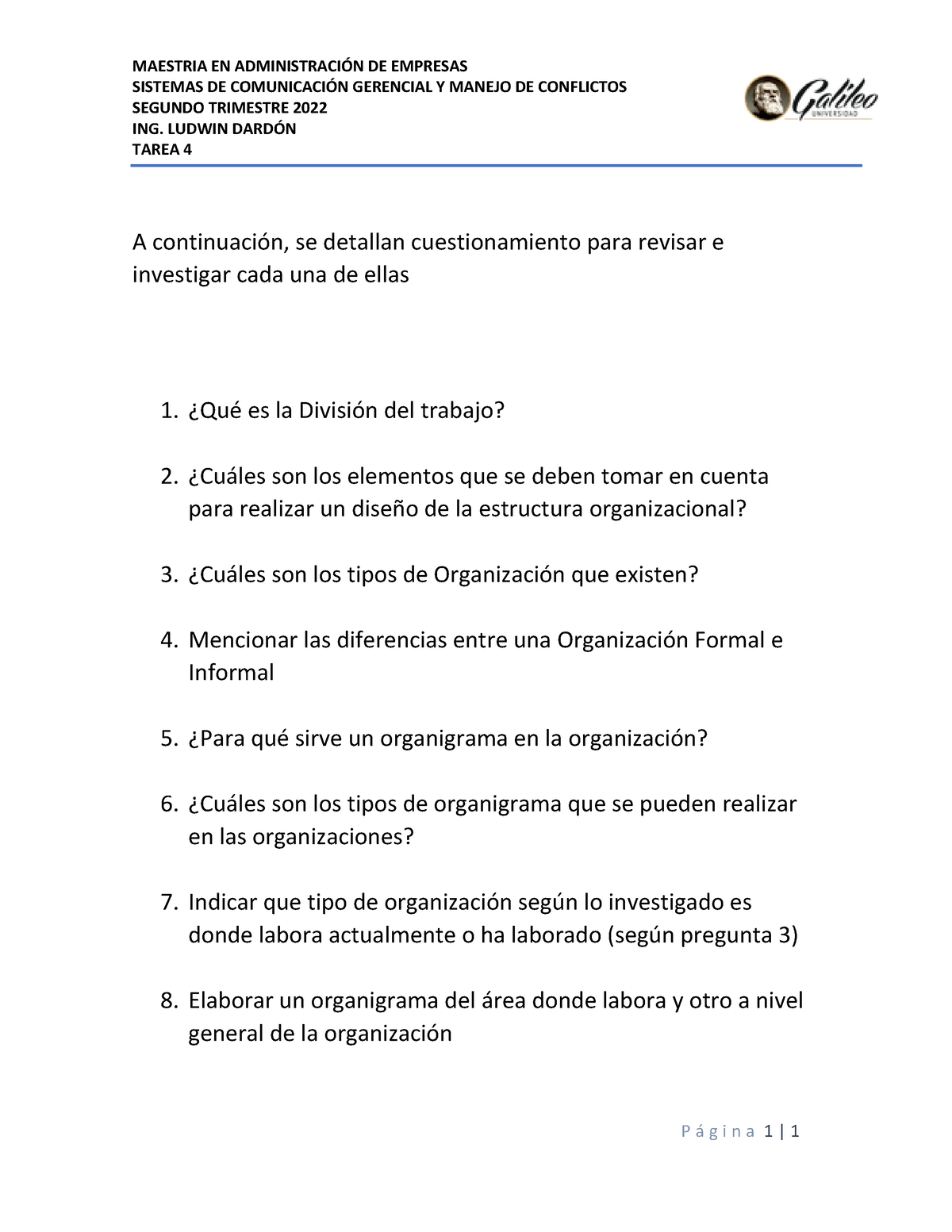 Tarea 4 Investigaci N De Organizaci N - MAESTRIA EN ADMINISTRACI”N DE ...