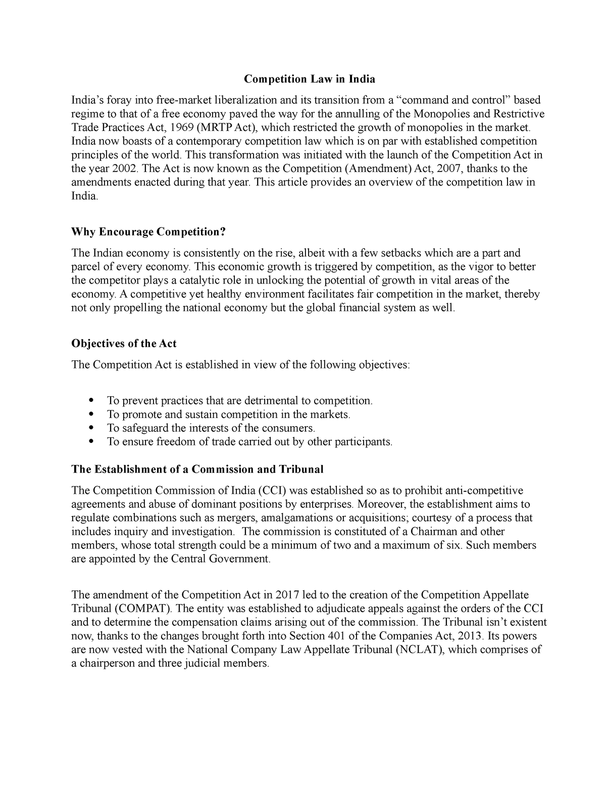 overview-of-comp-law-india-competition-law-in-india-india-s-foray