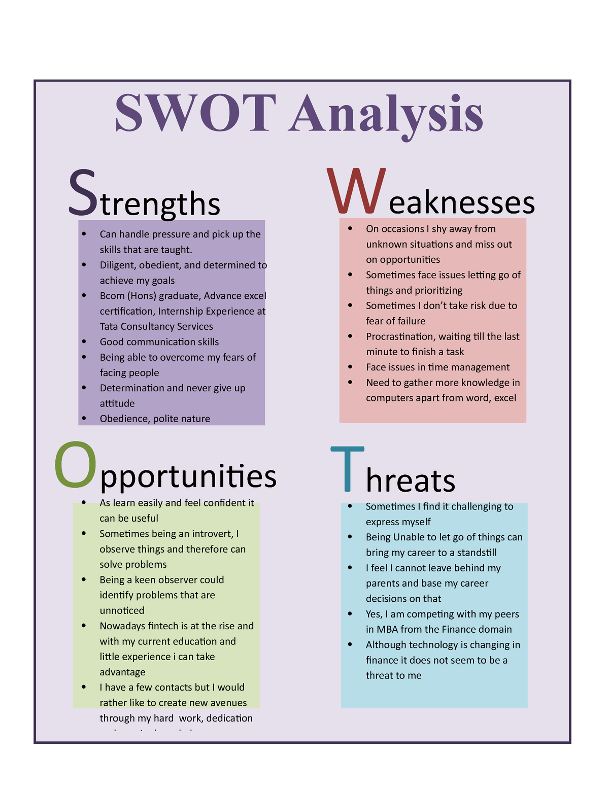 Swot analysis template 11 - Sometimes I find it challenging to express ...