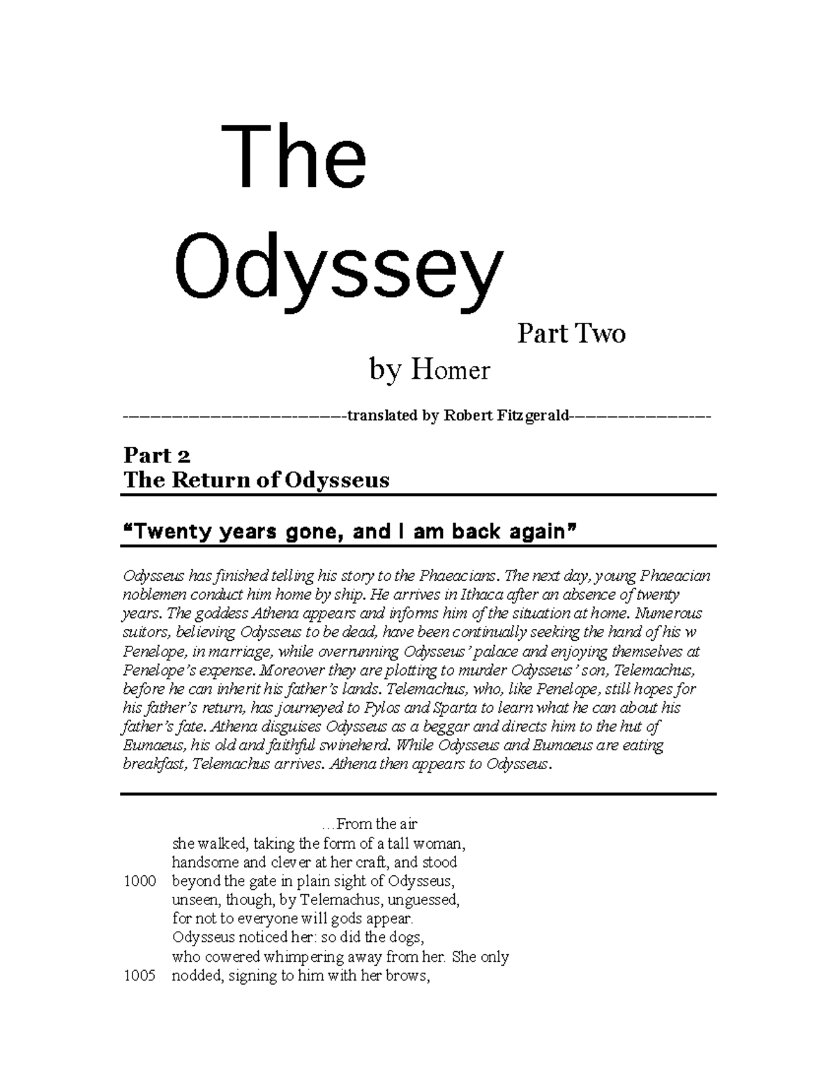 Odyssey+Part+2 - pdf - The Odyssey Part Two by Homer -translated by ...