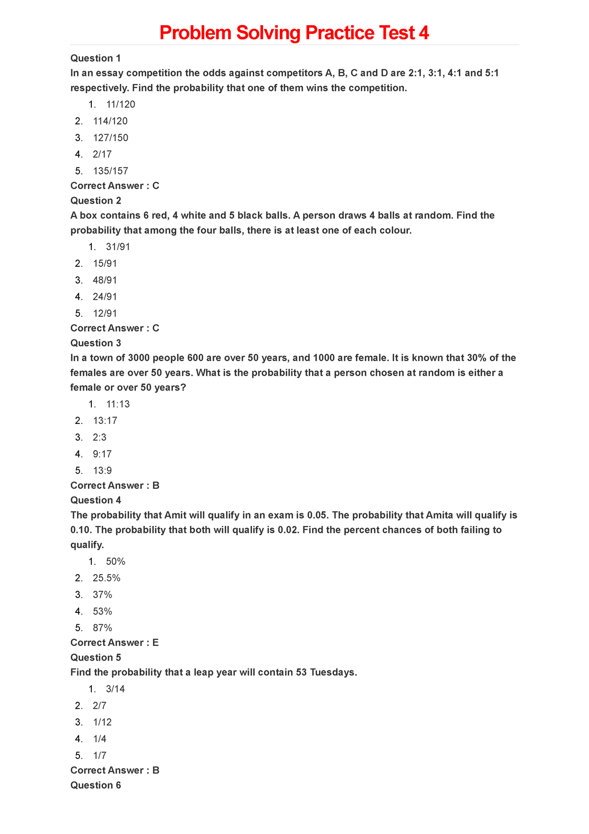 practice problem solving test