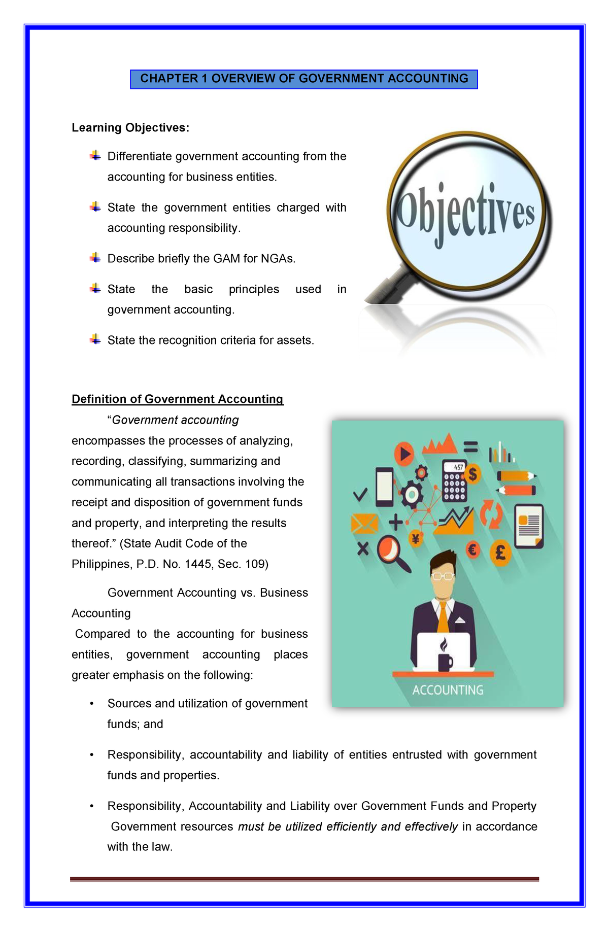 Government Accounting Ch01 - CHAPTER 1 OVERVIEW OF GOVERNMENT ...
