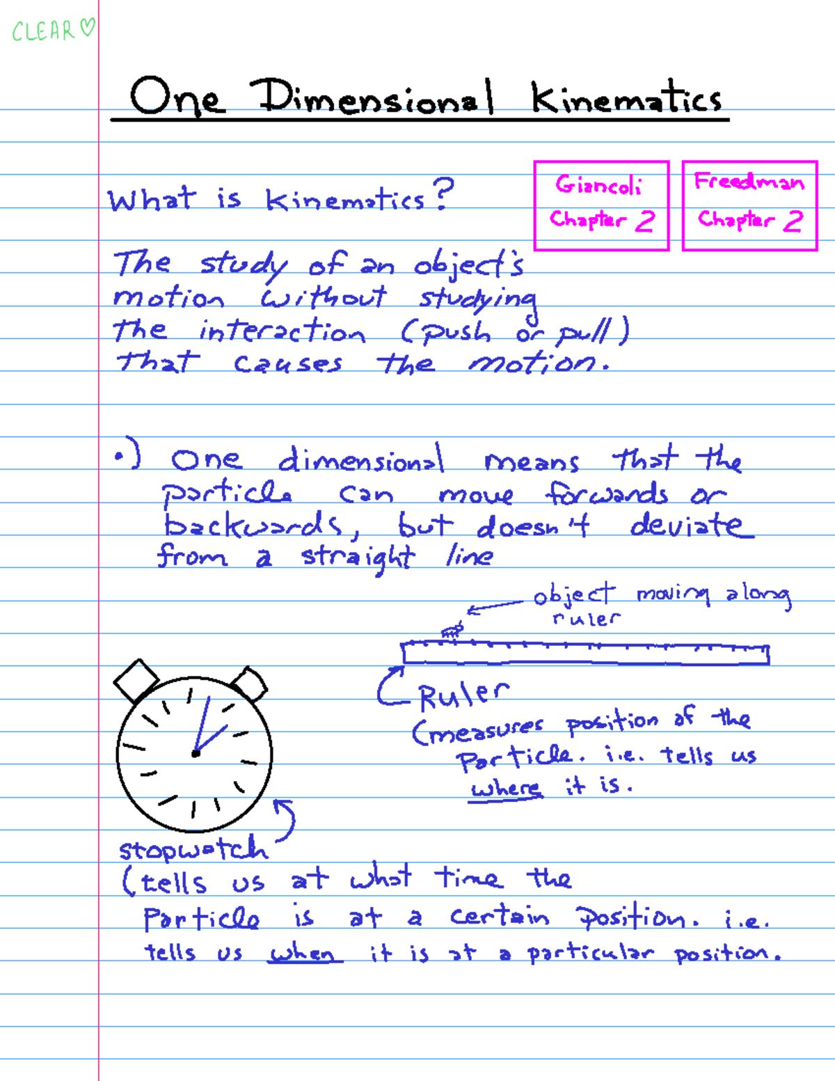 Lecture 2 - class notes - PHYS 101 - Studocu