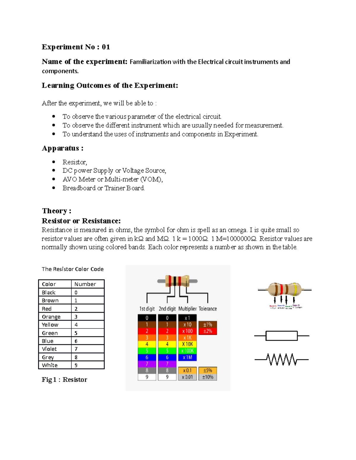 Familirazation DC Lab Report For Familiarization With Dc Waveforms 