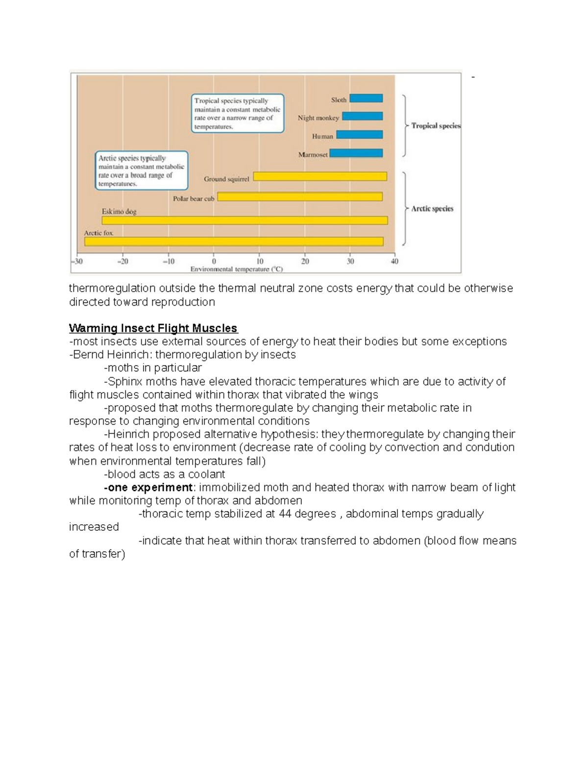Ecology notes6 thermoregulation outside the thermal neutral zone