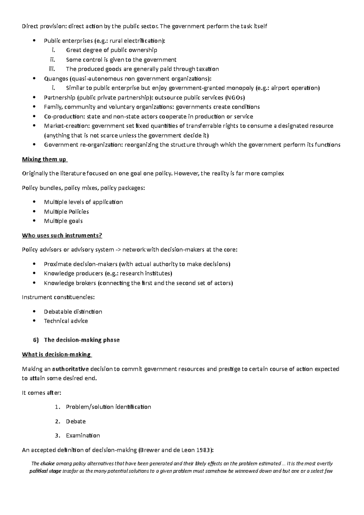 Notes (16) - appunti schematizzati - Direct provision: direct action by ...