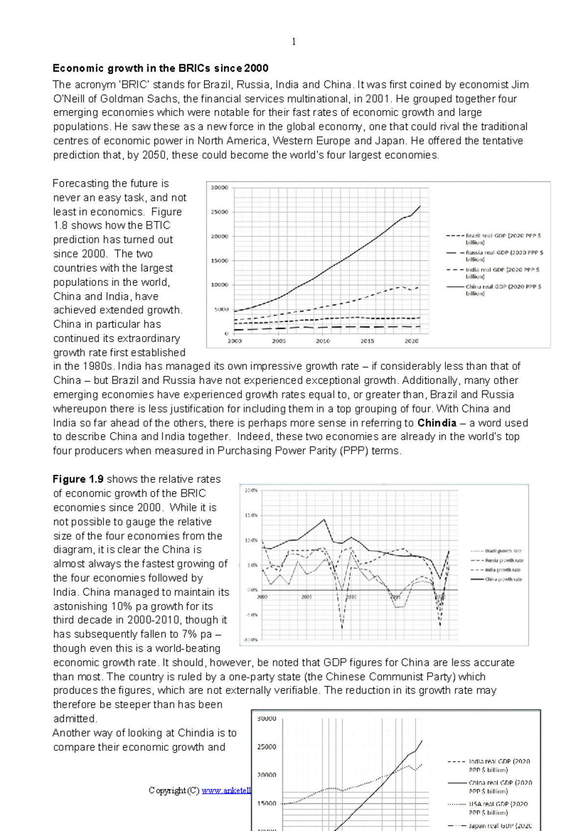 T2.4 Growth Of BRIC Since 2000 Case Study - 1 Economic Growth In The ...