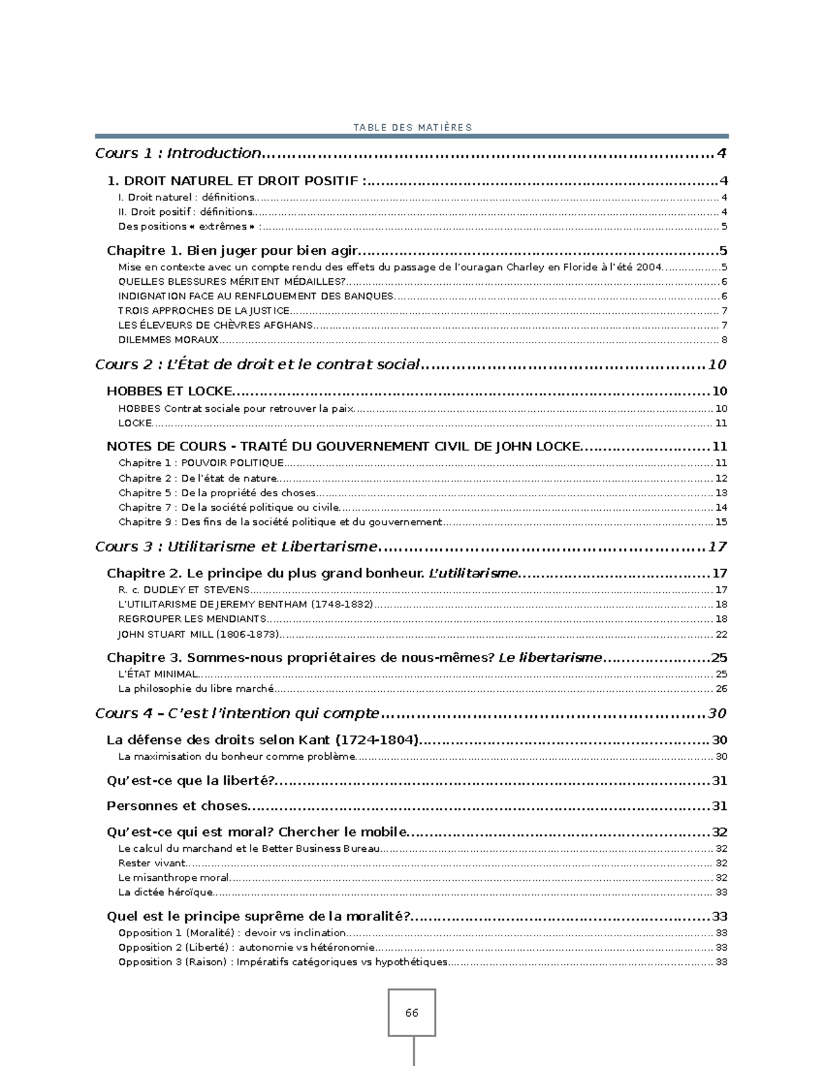 Notes De Cours; Fondement Du Droit DRT212 - Jonathan Mayer - TA B L E D ...