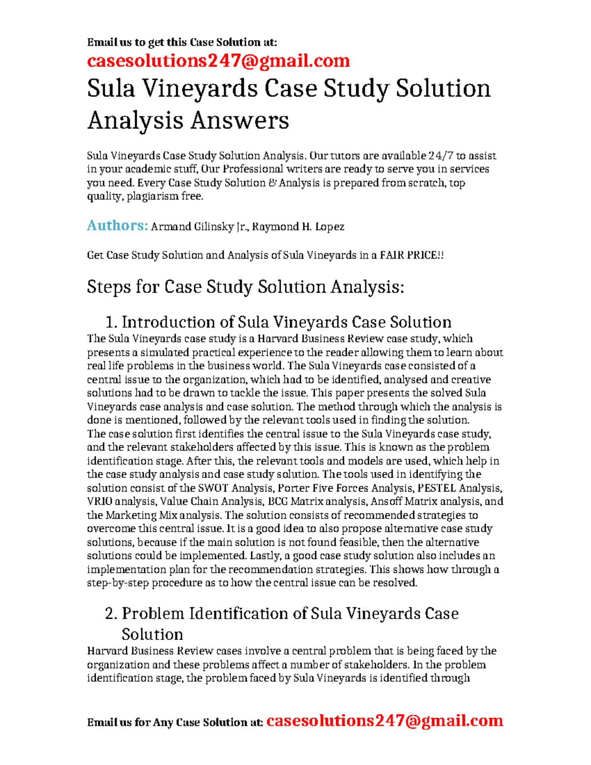 Solution Sula Vineyards Case Study - casesolutions247@gmail Sula ...