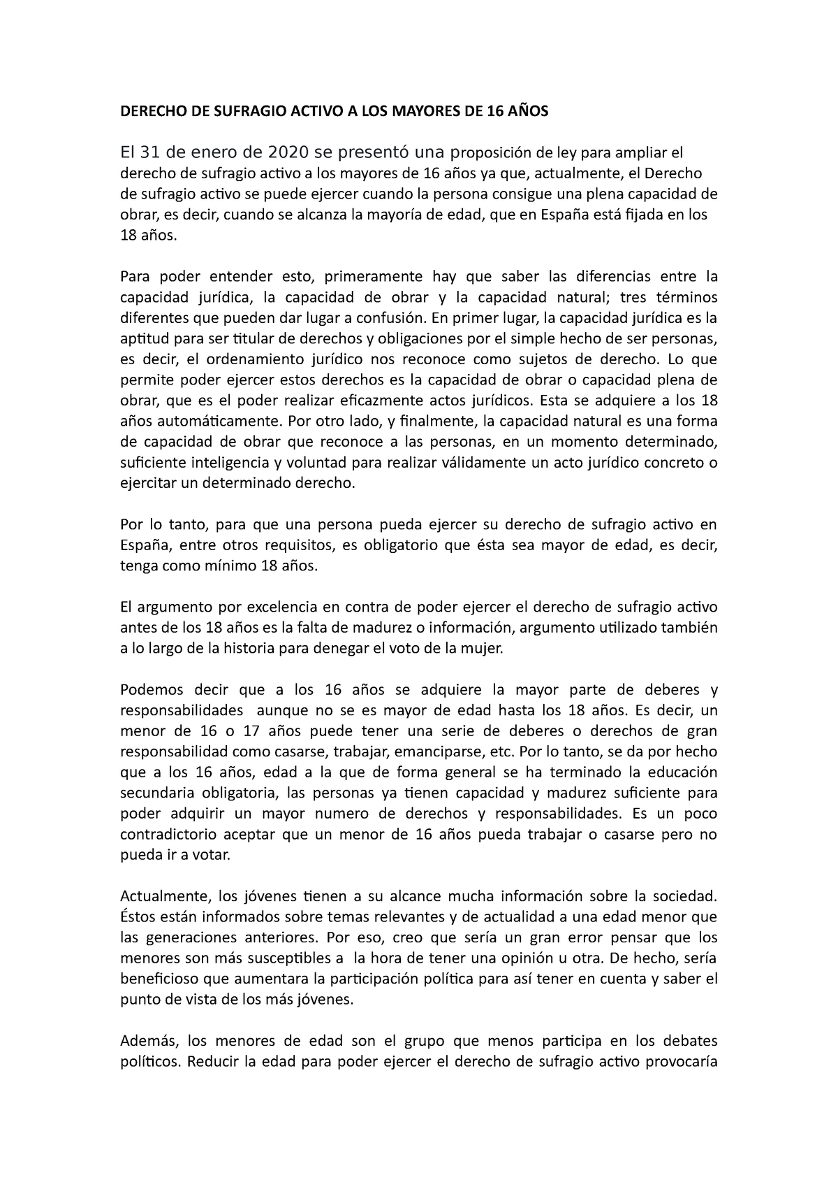 Derecho De Sufragio Activo A Los Mayores De 16 AÑos Derecho De Sufragio Activo A Los Mayores 6049