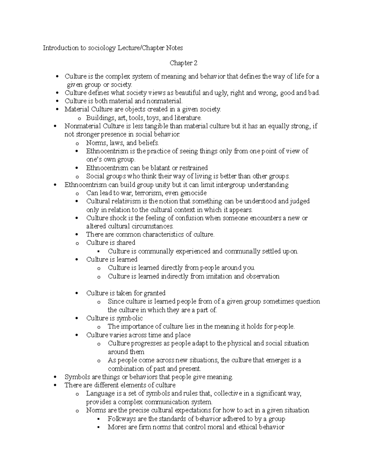 Soc 1010 lecture notes - Will work for online soc or in class soc ...