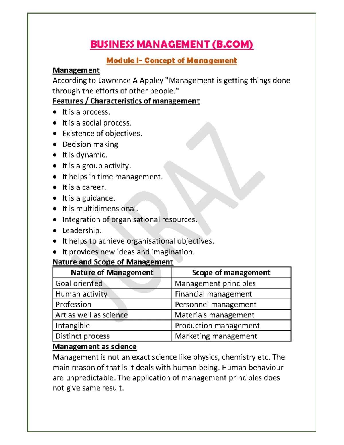 Hssreporter•com -2 BS Chapter 3 One page - Business management ...