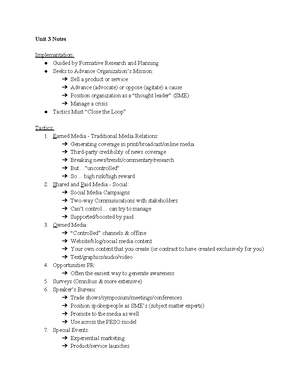 PR exam 2 review - Formative research: research conducted at the ...