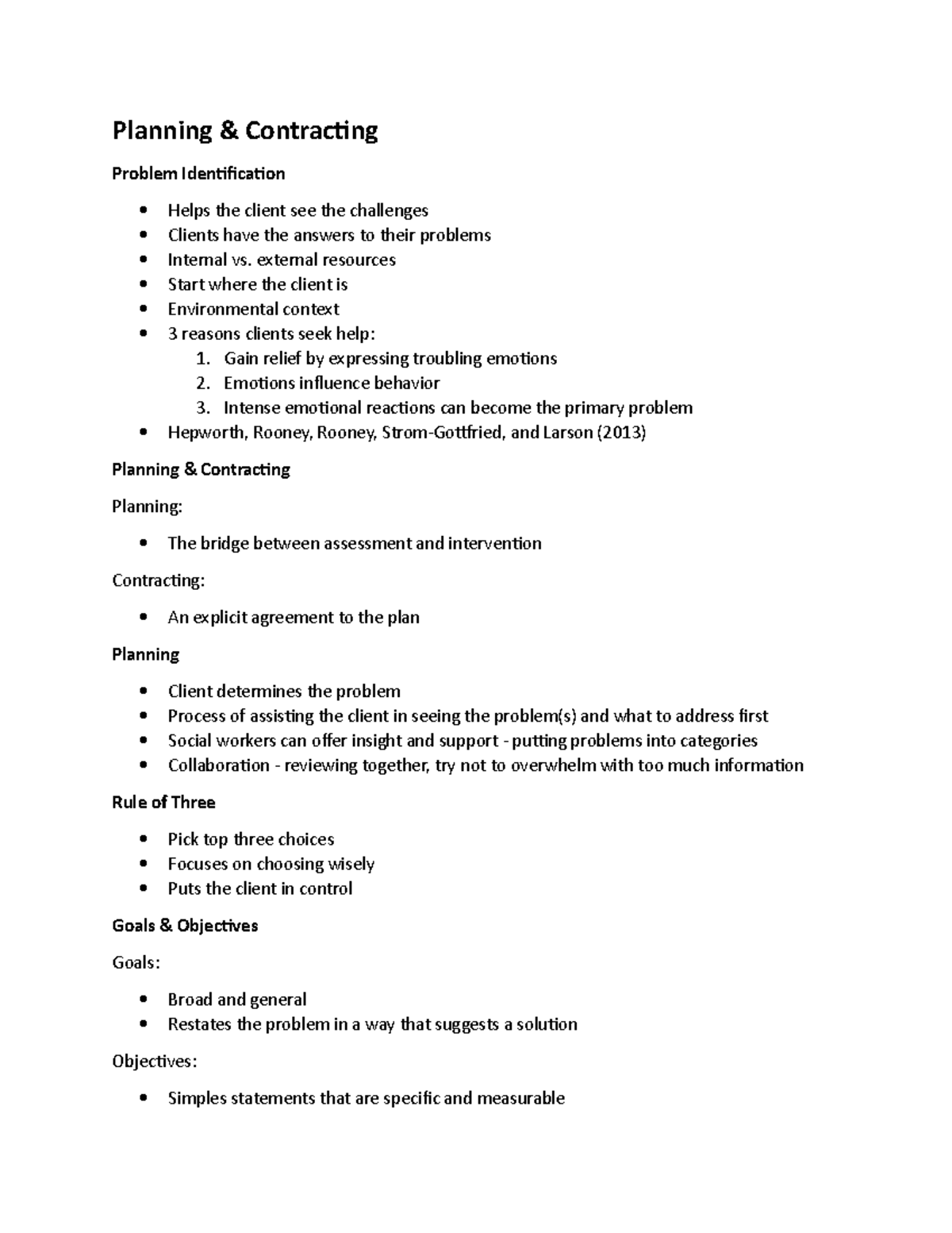 Planning Contracting - Course notes - Planning & Contracting Problem ...