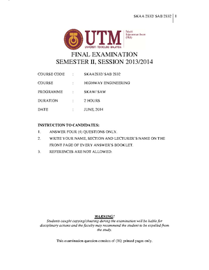 Exam June 2013, questions - SKAA SAB 2832 1 FINAL EXAMINATION SEMESTER ...
