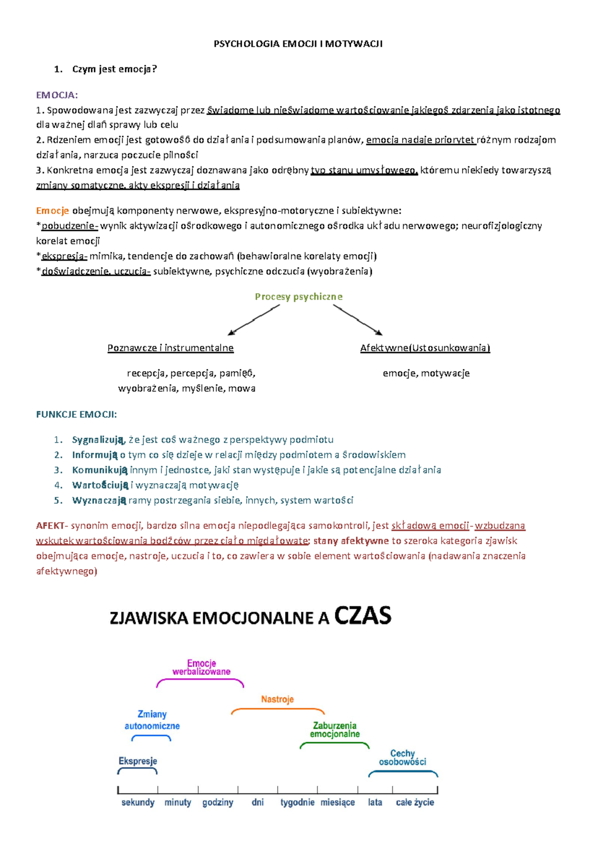 Psychologia Emocji I Motywacji - PSYCHOLOGIA EMOCJI I MOTYWACJI 1. Czym ...