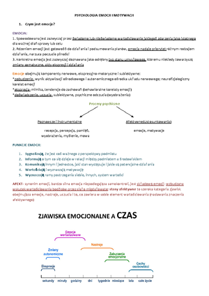 Psychologia Emocji I Motywacji 3 - MOTYWACJA W NAJWAŻNIEJSZYCH ...