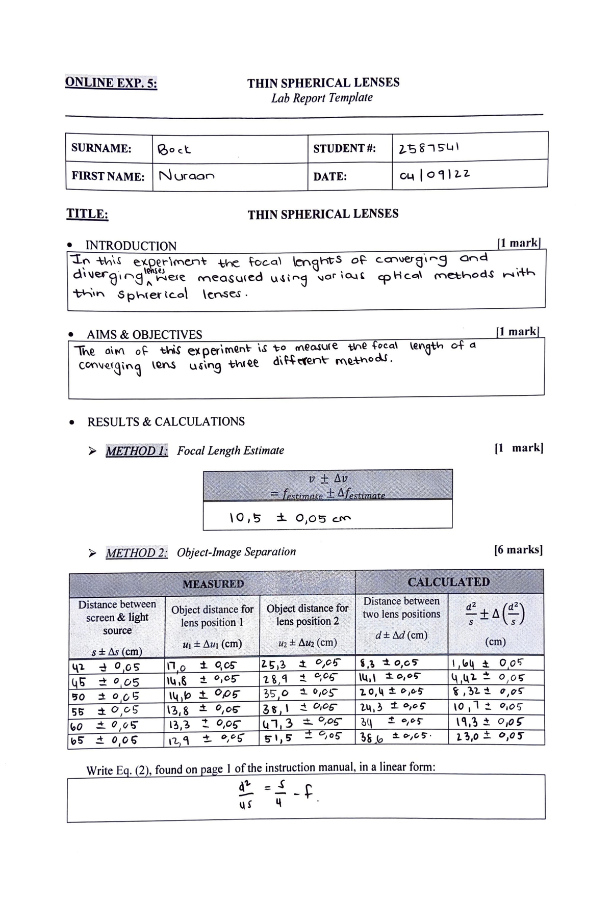 physics form 5 experiment 3.5 report