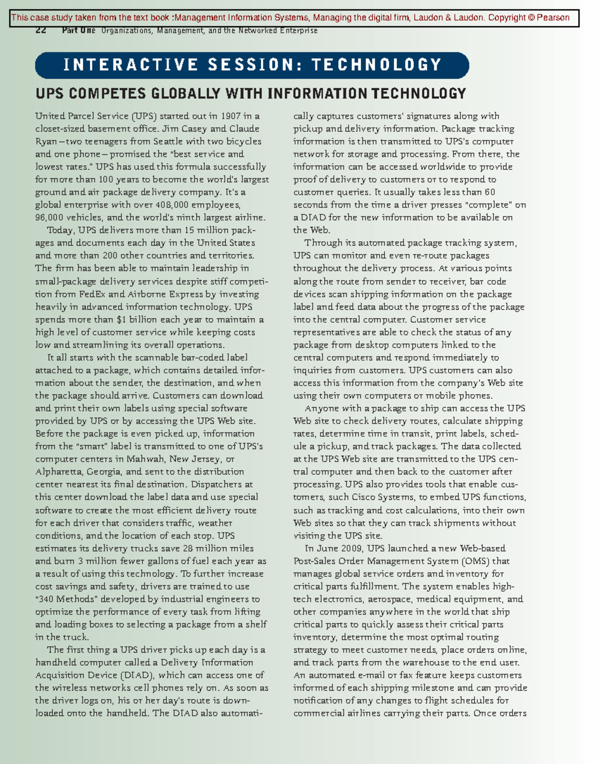 Chapter 1 Information Systems In Global Business Today 22 Part One