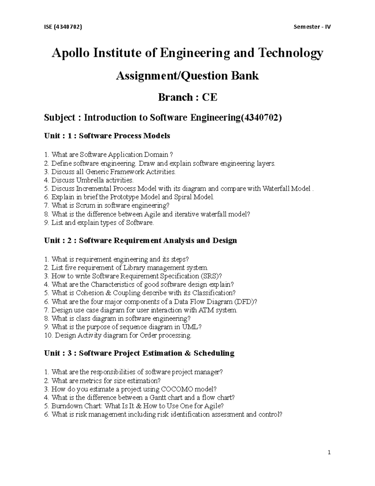 Assignment Ise Ise 4340702 Semester Iv Apollo Institute Of Assignment Ise Ise 4340702 Semester Iv Apollo Institute Of