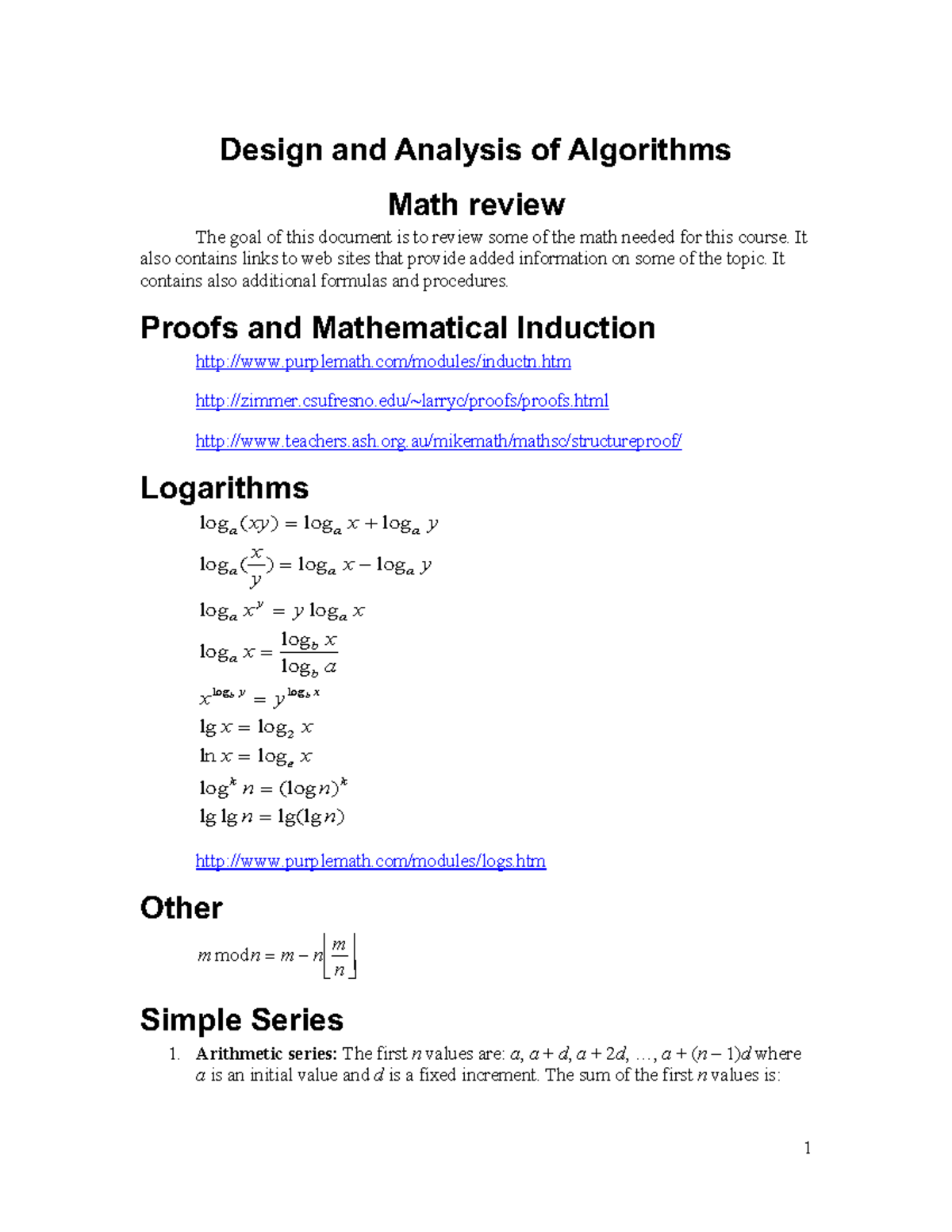 1 - Math formulas review given by KD Kang for the exam - Design and ...
