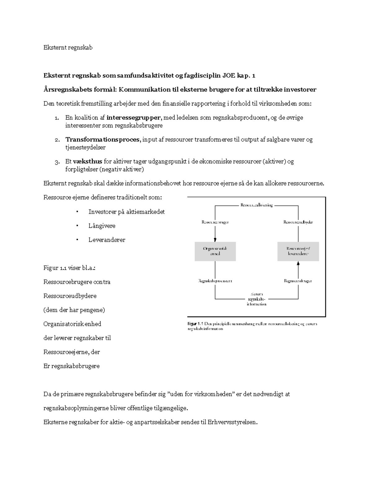 Noter - Eksternt Regnskab Eksternt Regnskab Som Samfundsaktivitet Og ...