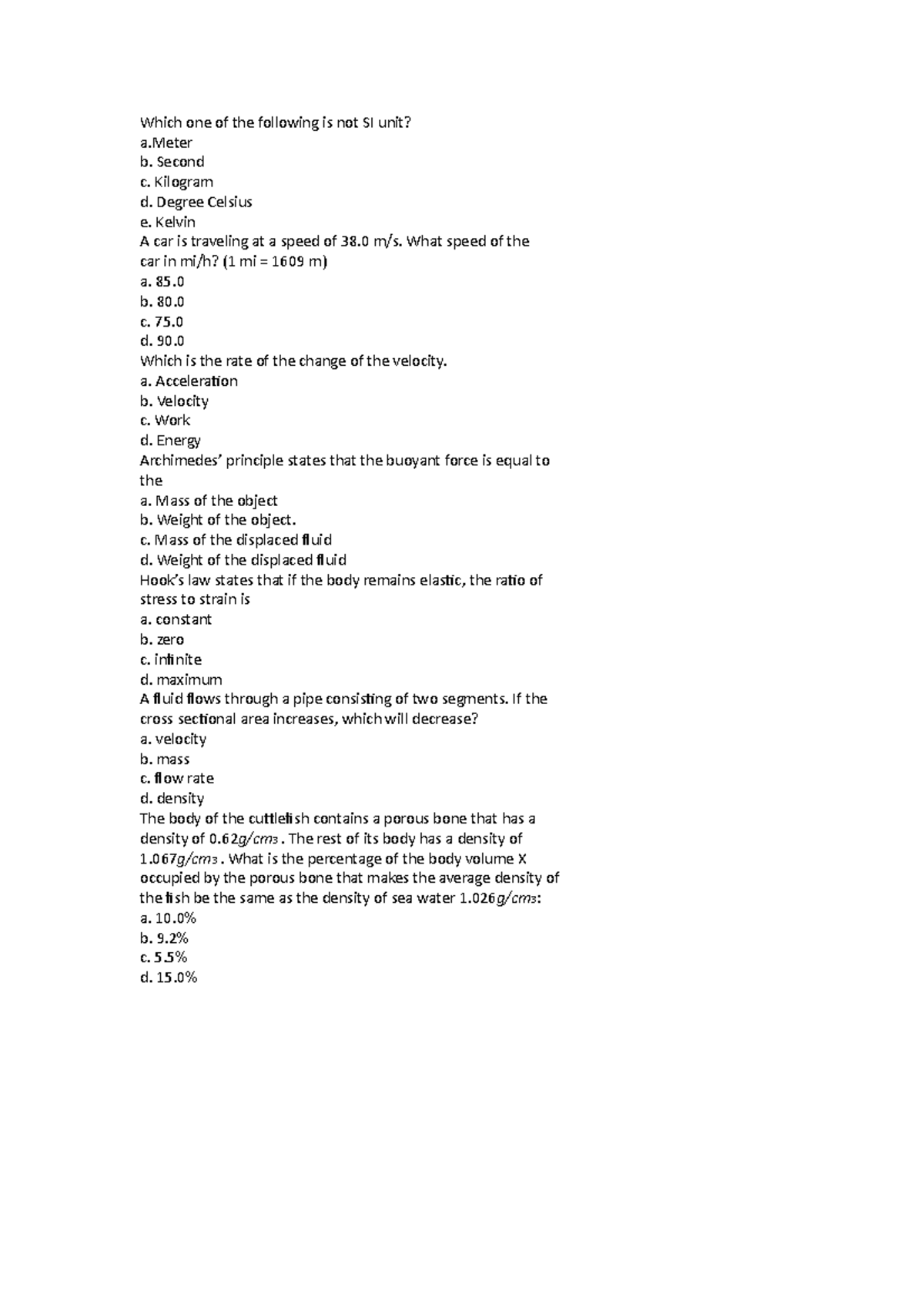 Medical physic test sample Vật Lý Lý Sinh Studocu