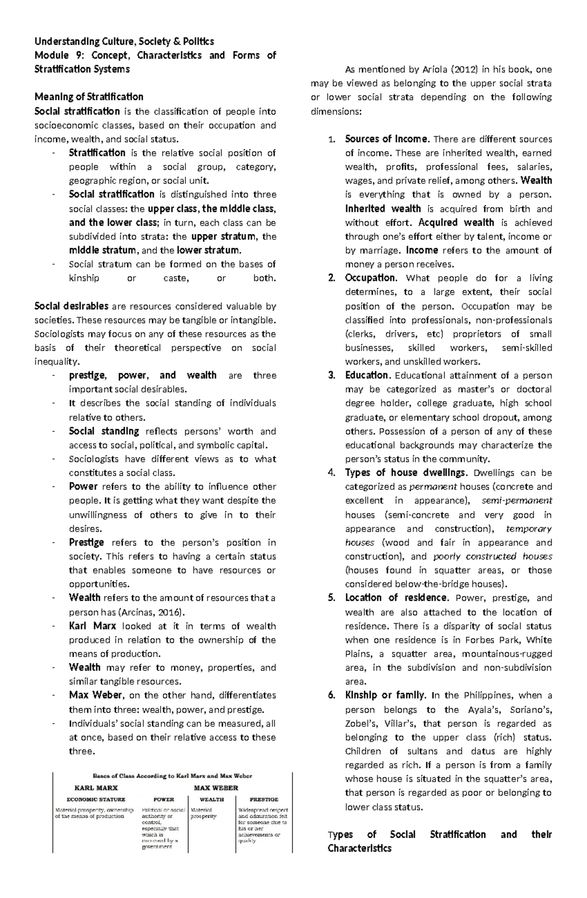 UCSP 9 - This may help as a reviewer for the learners - Understanding ...