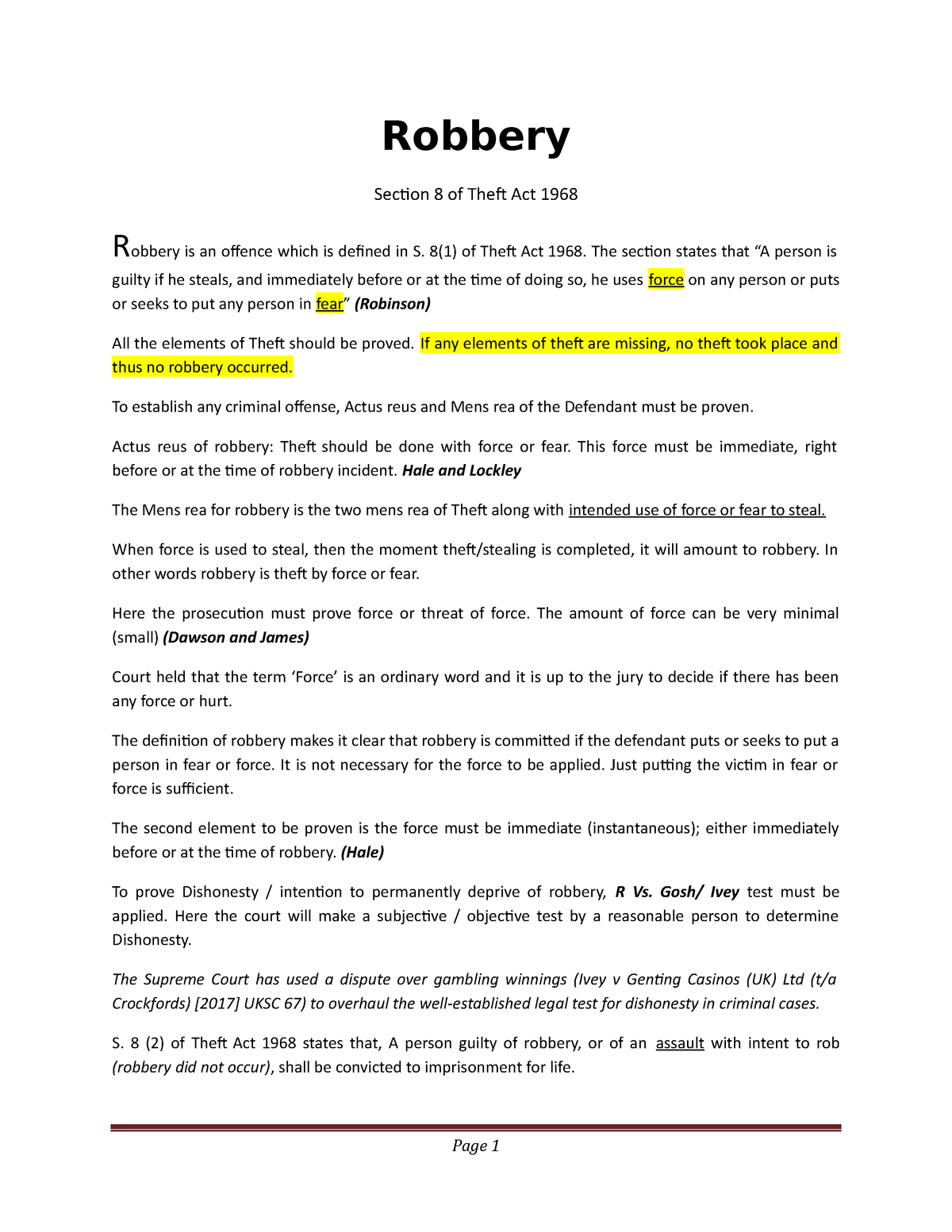descriptive essay about robbery