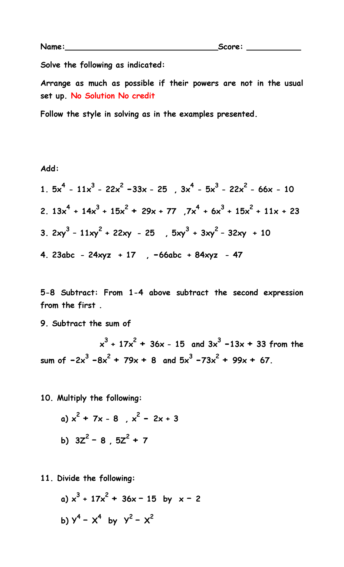 Basic engineering mathematics QUIZ - Name ...