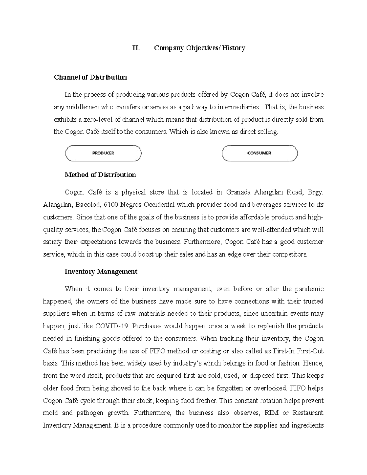 Economics Macro And Micro Economics II Company Objectives History 