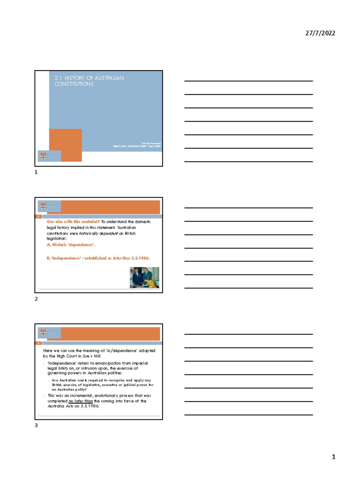 2.1 History of Australian constitutions - 2: HISTORY OF AUSTRALIAN ...