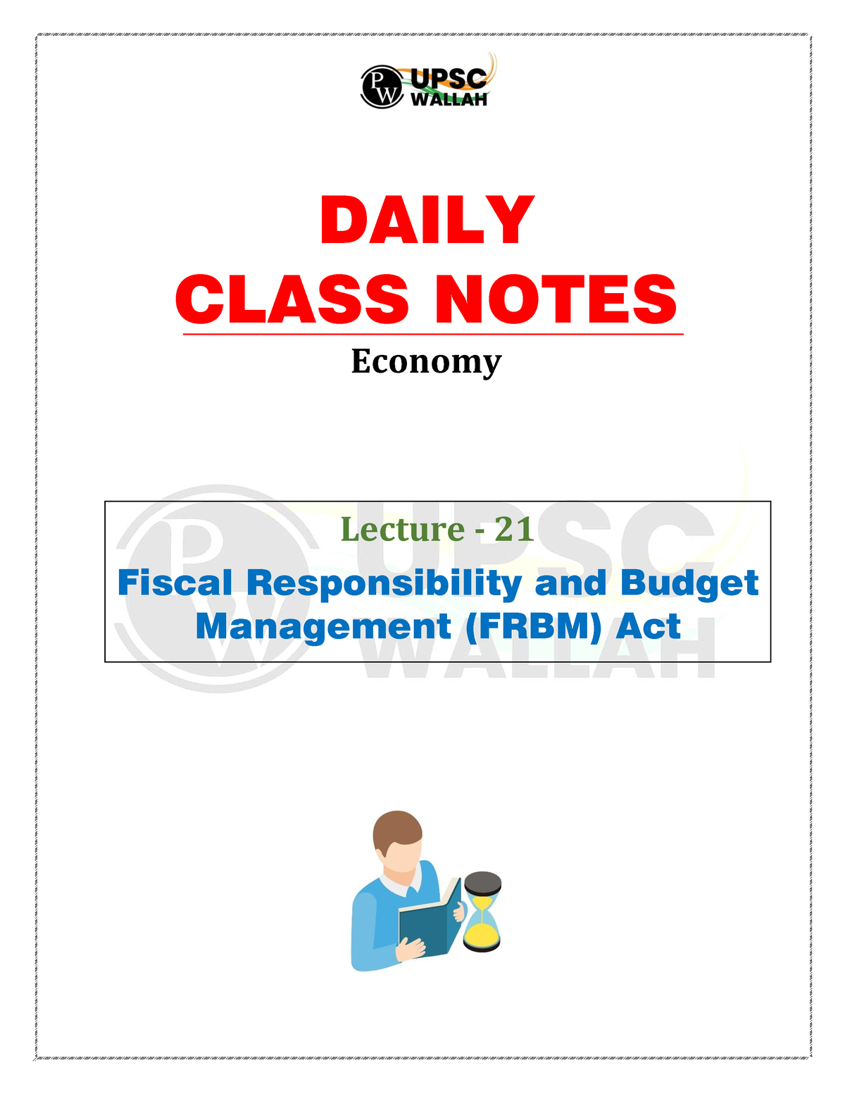 Economy FRBM Act2 - Good - Lecture - 21 Fiscal Responsibility And ...