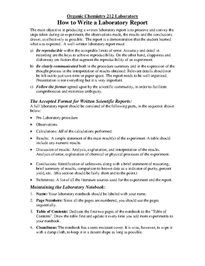 Prelab assignments - Helpful Practice - pg. 1 Handout: Writing a Pre ...