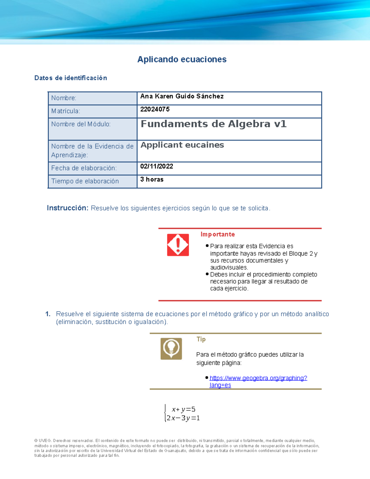 Fa EMS B2 EA2 Formato (1) Aplicacion De Ecuaciones - Aplicando ...