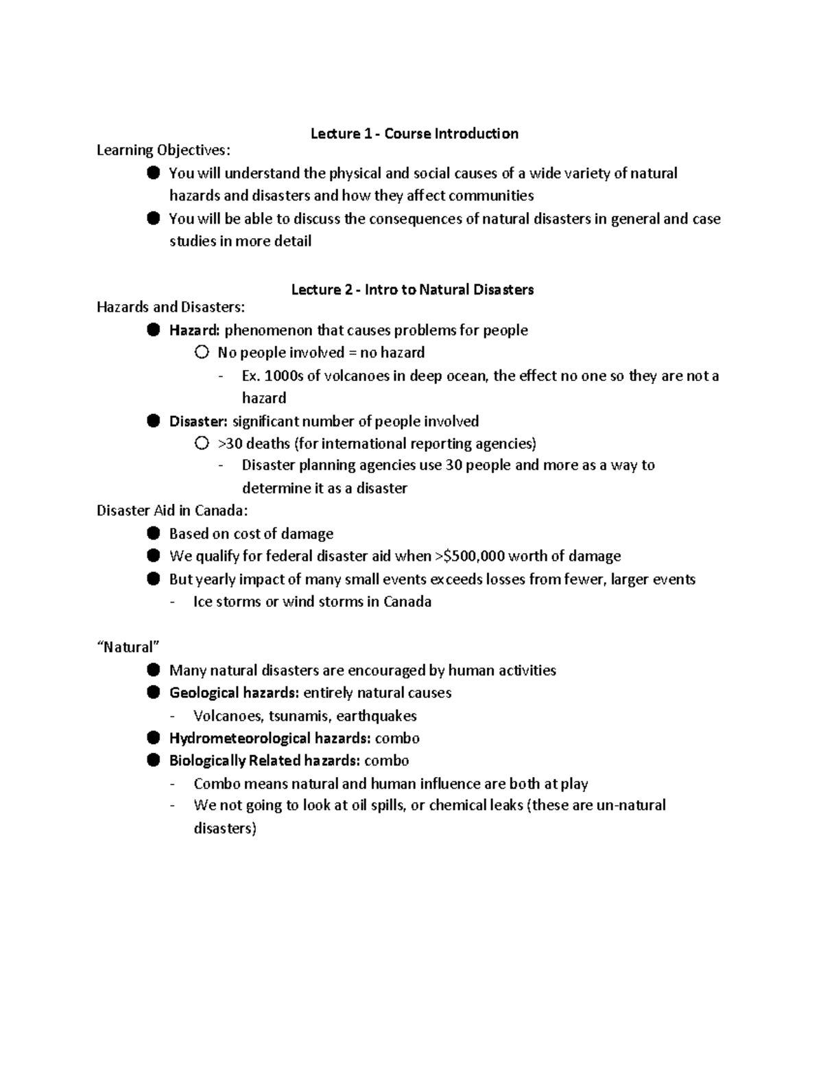Final EXAM Notes FOR Earthsci DONE-1 - Lecture 1 Course Introduction ...